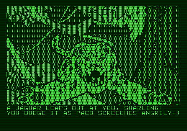 Amazon Apple II Screenshot: Lookout, it's a jaguar!