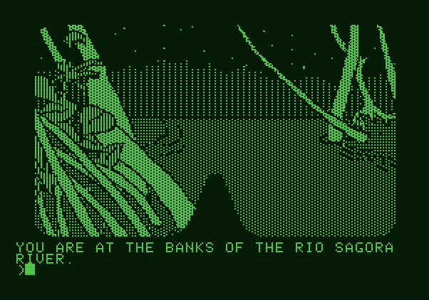 Amazon Apple II Screenshot: The banks of a river...