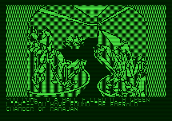 Amazon Apple II Screenshot: Found the emeralds!