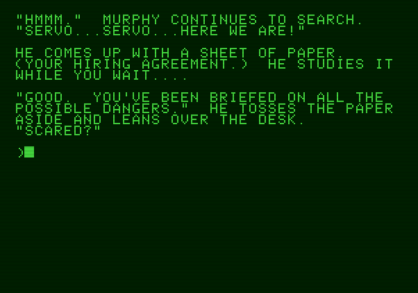 Amazon Apple II Screenshot: Beginning my adventure.
