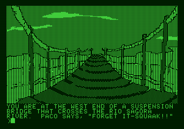 Amazon Apple II Screenshot: Um, is this bridge safe?