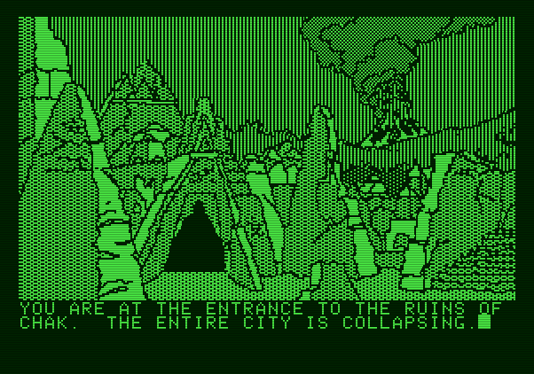Amazon Apple II Screenshot: The city is doomed...we might be as well!