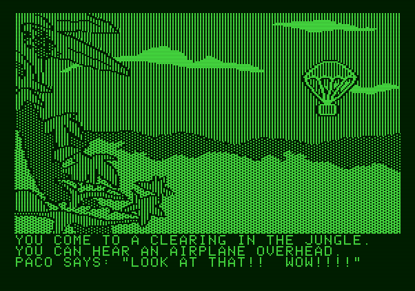 Amazon Apple II Screenshot: Supplies are dropped in!