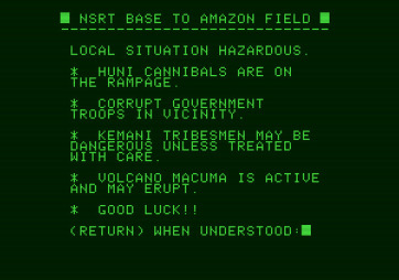 Amazon for Apple II - Here's the local situation...