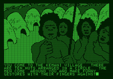 Amazon for Apple II - Welcome to the Kemani village!