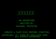 Amazon for Apple II - Title screen.