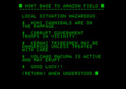 Amazon for Apple II - Here's the local situation...