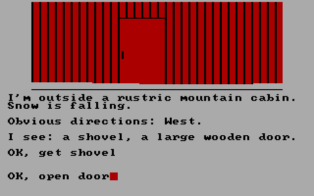 Black Sanctum, The IBM PC/Compatibles Screenshot: Picking up items outside a cabin.