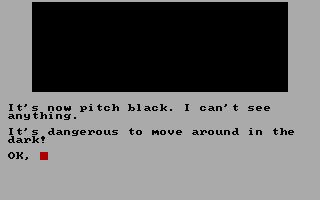 Black Sanctum, The IBM PC/Compatibles Screenshot: It is pitch black. Be careful!