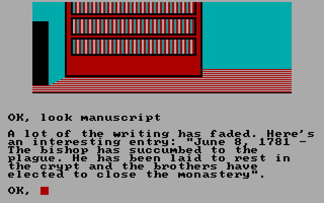 Black Sanctum, The IBM PC/Compatibles Screenshot: Found something!