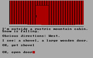 Black Sanctum, The for IBM PC/Compatibles - Picking up items outside a cabin.