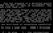 Castle Adventure for IBM PC/Compatibles - Game instructions.