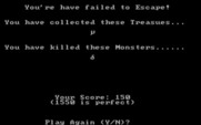 Castle Adventure for IBM PC/Compatibles - Game over.