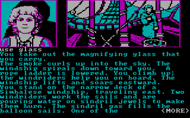 Dragonworld IBM PC/Compatibles Screenshot: Setting sail in a different way