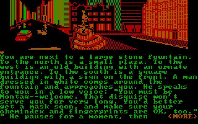 Fahrenheit 451 IBM PC/Compatibles Screenshot: Montag makes his appearance