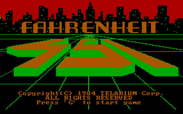 Fahrenheit 451 IBM PC/Compatibles Screenshot: Title screen
