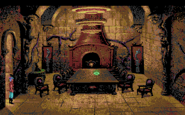 King's Quest V: Absence Makes the Heart Go Yonder! Amiga Screenshot: The dining room. Luckily, no one is dining...