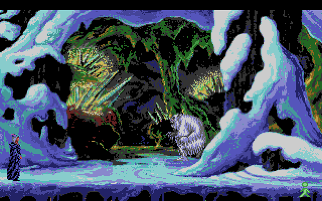 King's Quest V: Absence Makes the Heart Go Yonder! Amiga Screenshot: It's a yeti! Look out!