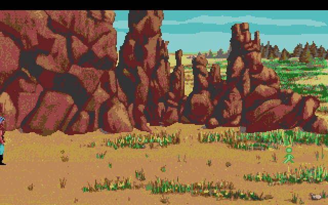King's Quest V: Absence Makes the Heart Go Yonder! Amiga Screenshot: Finally leaving the desert...