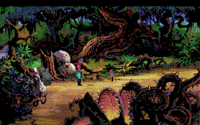 King's Quest V: Absence Makes the Heart Go Yonder! Amiga Screenshot: Attempting to catch an elf.