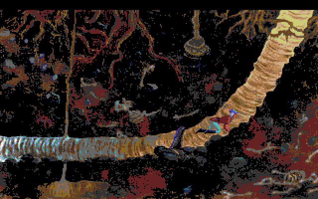 King's Quest V: Absence Makes the Heart Go Yonder! Amiga Screenshot: Crawling my way out of the forrest.