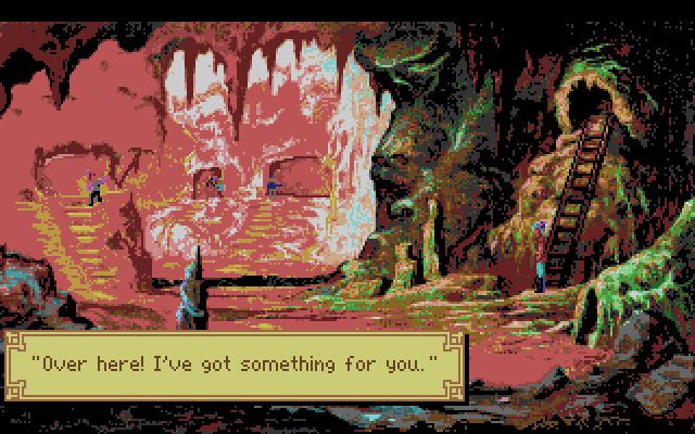 King's Quest V: Absence Makes the Heart Go Yonder! Amiga Screenshot: The elf returns a favor.