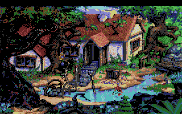 King's Quest V: Absence Makes the Heart Go Yonder! Amiga Screenshot: The game begins here.