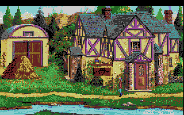 King's Quest V: Absence Makes the Heart Go Yonder! Amiga Screenshot: This inn isn't a friendly place to visit...
