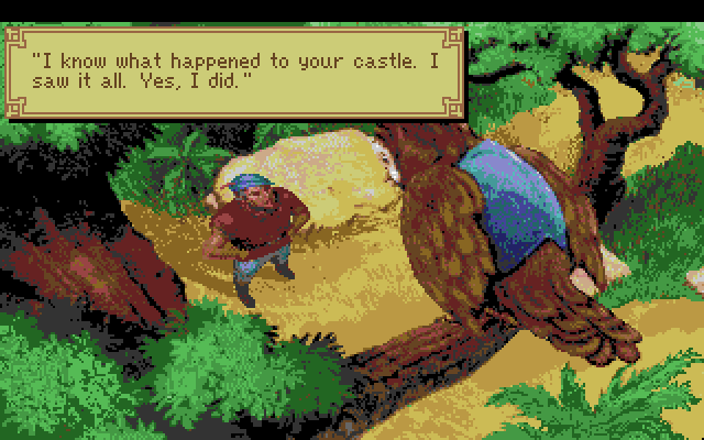 King's Quest V: Absence Makes the Heart Go Yonder! Amiga Screenshot: Cedric the owl saw what happened...