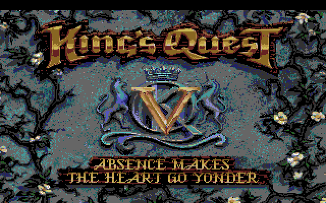 King's Quest V: Absence Makes the Heart Go Yonder! Amiga Screenshot: Title screen.