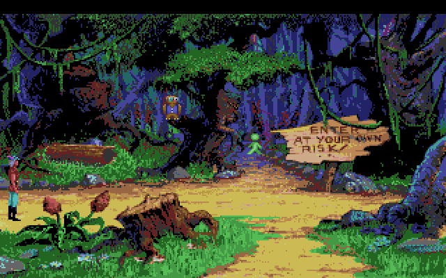 King's Quest V: Absence Makes the Heart Go Yonder! Amiga Screenshot: Do you really want to enter here?