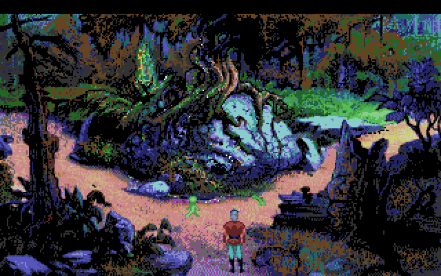 King's Quest V: Absence Makes the Heart Go Yonder! Amiga Screenshot: Entering a dangerous forrest...