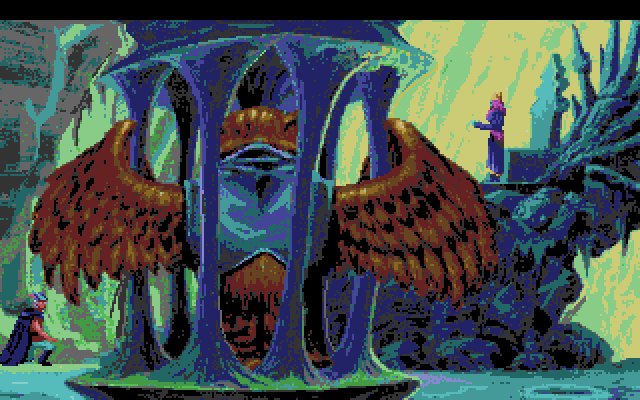 King's Quest V: Absence Makes the Heart Go Yonder! Amiga Screenshot: Cedric is trapped too!