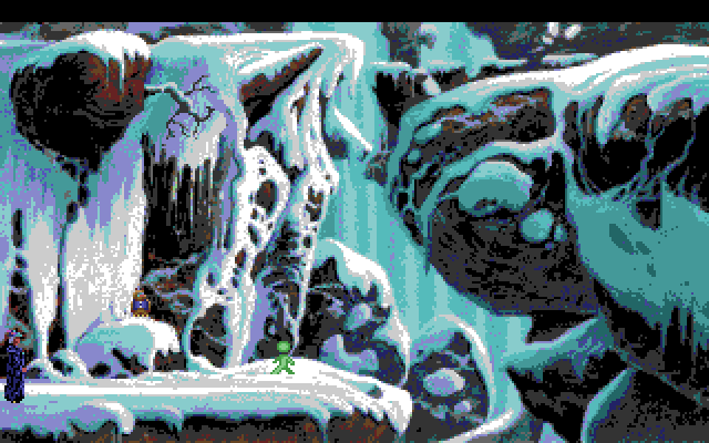 King's Quest V: Absence Makes the Heart Go Yonder! Amiga Screenshot: A dead end...if only I could climb up somehow...