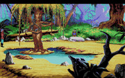 King's Quest V: Absence Makes the Heart Go Yonder! for Amiga - The weeping willow tree is rather sad...