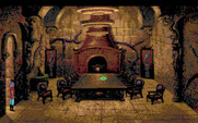 King's Quest V: Absence Makes the Heart Go Yonder! for Amiga - The dining room. Luckily, no one is dining...