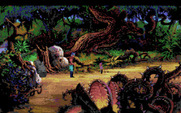 King's Quest V: Absence Makes the Heart Go Yonder! for Amiga - Attempting to catch an elf.