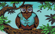 King's Quest V: Absence Makes the Heart Go Yonder! for Amiga - Closeup of Cedric the owl.