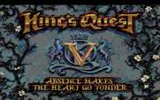 King's Quest V: Absence Makes the Heart Go Yonder! for Amiga - Title screen.