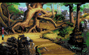 King's Quest V: Absence Makes the Heart Go Yonder! for Amiga - A snake blocks the path here.