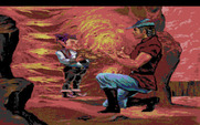 King's Quest V: Absence Makes the Heart Go Yonder! for Amiga - Talking to the elf.