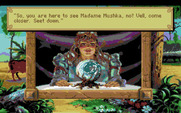 King's Quest V: Absence Makes the Heart Go Yonder! for Amiga - This gypsy provides some useful information...
