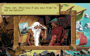 King's Quest V: Absence Makes the Heart Go Yonder! for Amiga - Unfortunately, his hearing isn't very good.