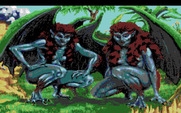 King's Quest V: Absence Makes the Heart Go Yonder! for Amiga - These creatures aren't friendly to unexpected visitors!