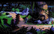 King's Quest V: Absence Makes the Heart Go Yonder! for Amiga - This witch attempts to cast magic spells!