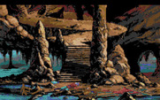 King's Quest V: Absence Makes the Heart Go Yonder! for Amiga - A crash landing at a rather sinister looking island.
