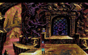 King's Quest V: Absence Makes the Heart Go Yonder! for Amiga - The main entrance is locked; better find another route.