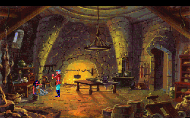King's Quest V: Absence Makes the Heart Go Yonder! IBM PC/Compatibles Screenshot: Returning a locket to it's rightful owner.