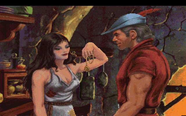 King's Quest V: Absence Makes the Heart Go Yonder! IBM PC/Compatibles Screenshot: Meeting Princess Cassima for the first time.
