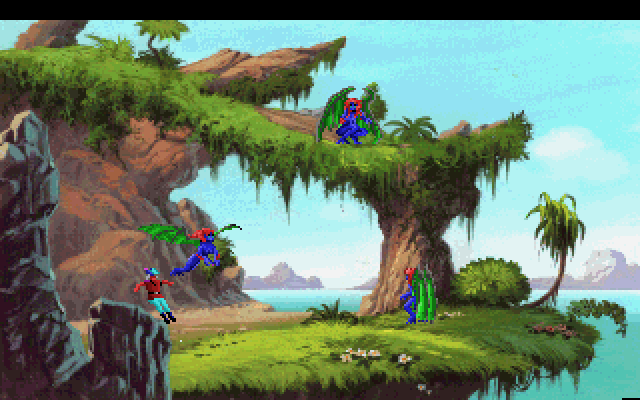 King's Quest V: Absence Makes the Heart Go Yonder! IBM PC/Compatibles Screenshot: The Harpies have caught Graham...trapped again!